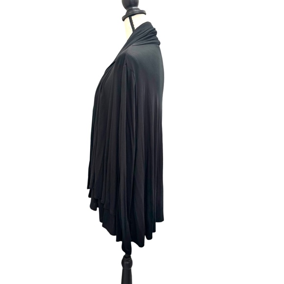 DKNY BLACK DOUBLE LAYER SWING OPEN CARDIGAN - Picture 7 of 12